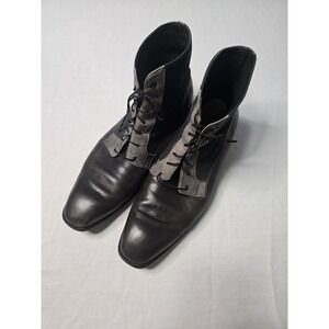 Franco Cuadra Mens Black Grey Leather Lace Up Ankle Boots Size 28 US 9 EUC
